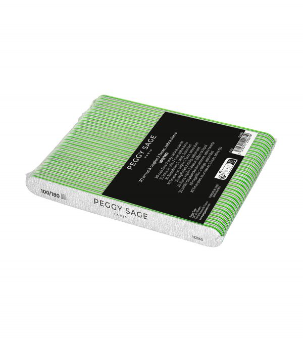 PEGGY SAGE Limas de uñas cebra 2 caras lavables 100/180 - lote de 30 unidades