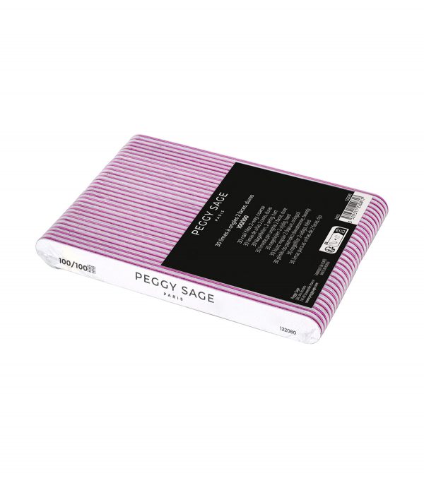 PEGGY SAGE Lote 30 limas para uñas 2 caras 100/100, blancas