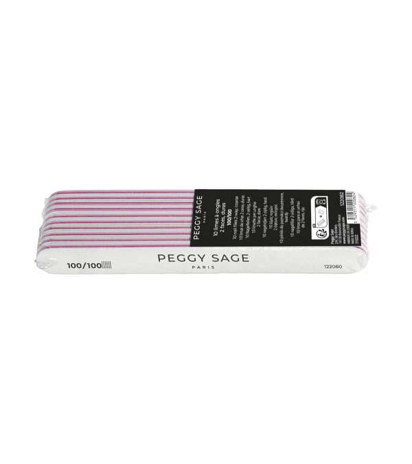 PEGGY SAGE Lote 10 limas para uñas 2 caras 100/100, blancas