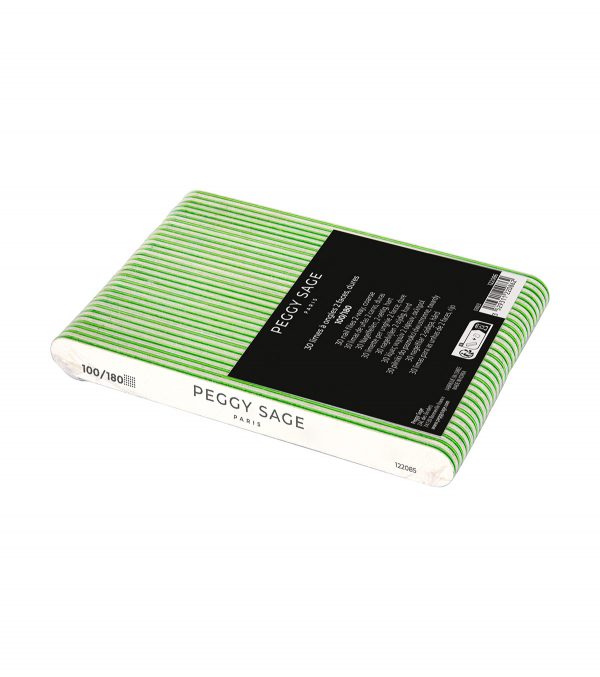 PEGGY SAGE Lote 30 limas para uñas 2 caras 100/180 blancas