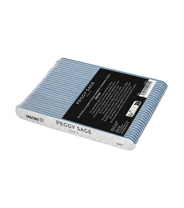 PEGGY SAGE Lote 30 limas para uñas coloss 2 caras 180/180, zebra