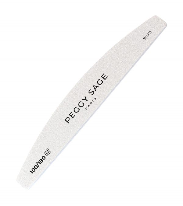 PEGGY SAGE Lima de uñas 2 caras lavable media luna - blanca 100/180