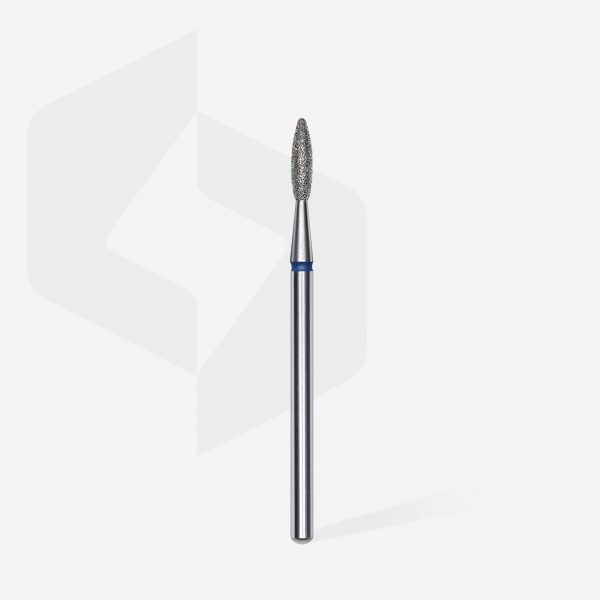 STALEKS Fresa de diamante para uñas, "flame" , azul, diámetro cabeza 2,1 mm/ parte de trabajo 8 mm - Imagen 2