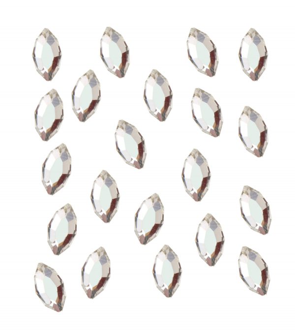 PEGGY SAGE 20 strass para uñas ovaladas plata 4 x 2 mm