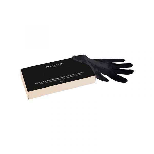 PEGGY SAGE 100 guantes de nitrilo – negros Tallas M