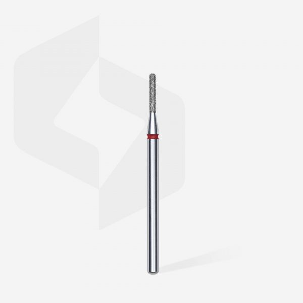 STALEKS Fresa de diamante para uñas, "cilindro" redondeado, rojo, diámetro de la cabeza 1,4 mm/ parte de trabajo 8 mm - Imagen 2