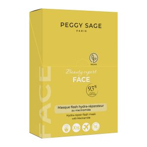 PEGGY SAGE Expositor de 15 mascarillas flash hidra-reparadoras