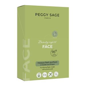 PEGGY SAGE Expositor de 15 mascarillas flash purificantes