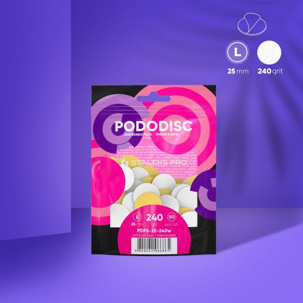 STALEKS Recambios acolchados PODODISC L, grano 240, 50 discos