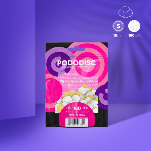 STALEKS Recambios acolchados PODODISC S, grano 180, 50 discos