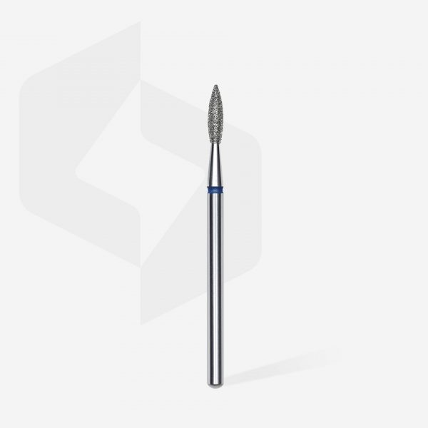 STALEKS Fresa de diamante para uñas, puntiaguda "llama" , azul, diámetro cabeza 2,1 mm/ parte de trabajo 8 mm - Imagen 2