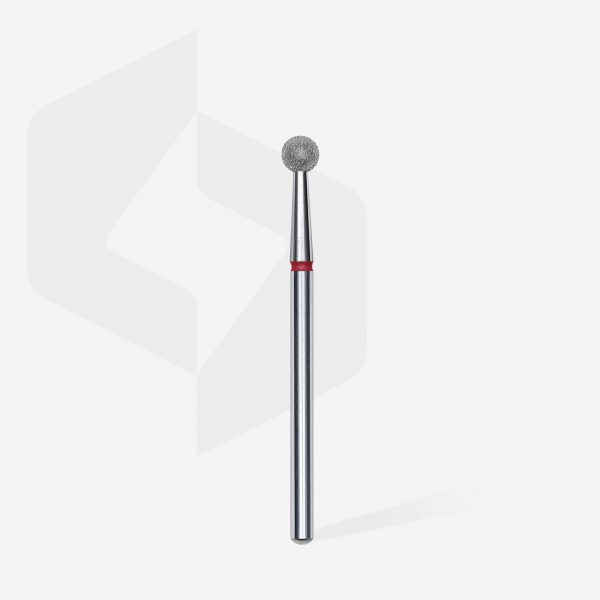 STALEKS Fresa de diamante para uñas, "bola", roja, diámetro de la cabeza 4 mm - Imagen 2