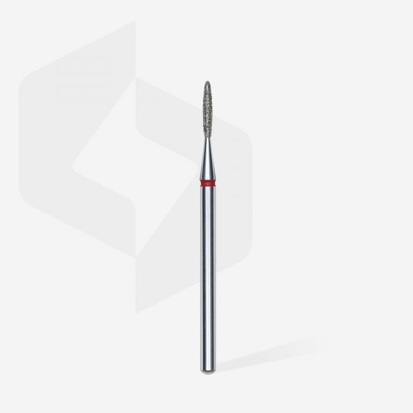 STALEKS Fresa de diamante para uñas, "flame" , roja, diámetro cabeza 1,4 mm/ parte de trabajo 8 mm - Imagen 2