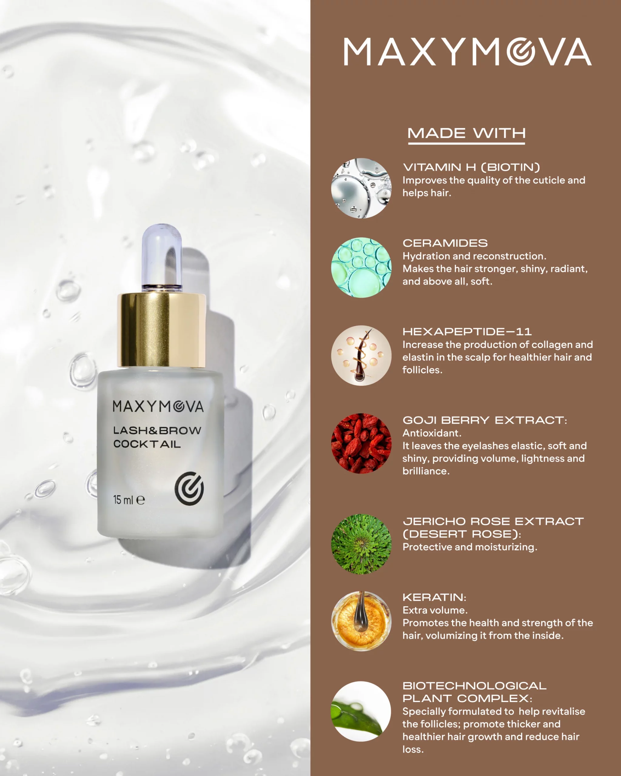 MAXYMOVA LASH & BROW COCKTAIL 15 ML - Imagen 2