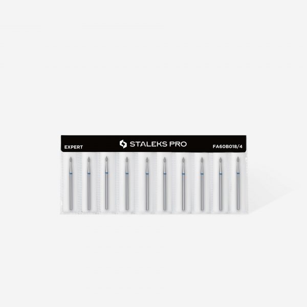 STALEKS Fresa de diamante para uñas, puntiaguda "bud" , azul, diámetro cabeza 1,8 mm/ parte de trabajo 4 mm - Imagen 3
