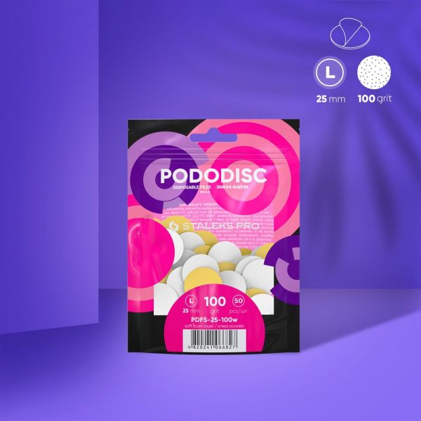 STALEKS Recambios acolchados PODODISC L, grano 100, 50 discos
