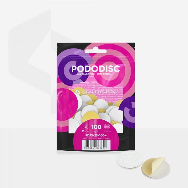 STALEKS Recambios acolchados PODODISC L, grano 100, 50 discos - Imagen 3