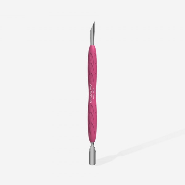 STALEKS Empujador manicura Gummy con mango silicona UNIQ 10 TIPO 2 (empujador redondeado estrecho y biselado) - Imagen 3