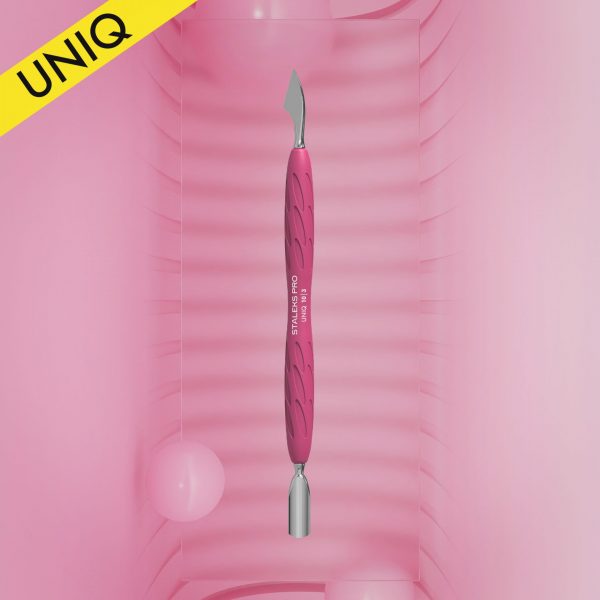 STALEKS Empujador manicura Gummy con mango silicona UNIQ 10 TIPO 3 (empujador y limpiador estrecho redondeado)