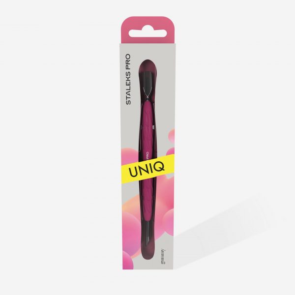 STALEKS Empujador manicura Gummy con mango silicona UNIQ 10 TIPO 2 (empujador redondeado estrecho y biselado) - Imagen 4