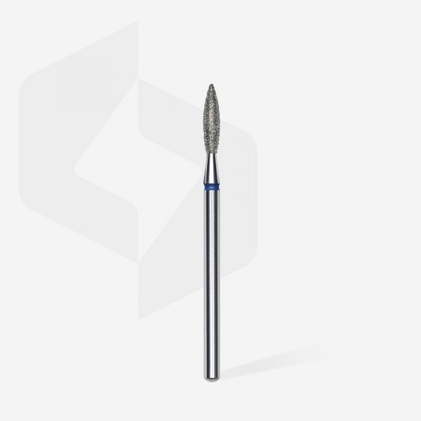 STALEKS Fresa de diamante para uñas, "flame" , azul, diámetro cabeza 2,3 mm/ parte de trabajo 10 mm - Imagen 2