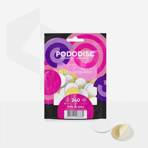 STALEKS Recambios acolchados PODODISC L, grano 240, 50 discos - Imagen 3