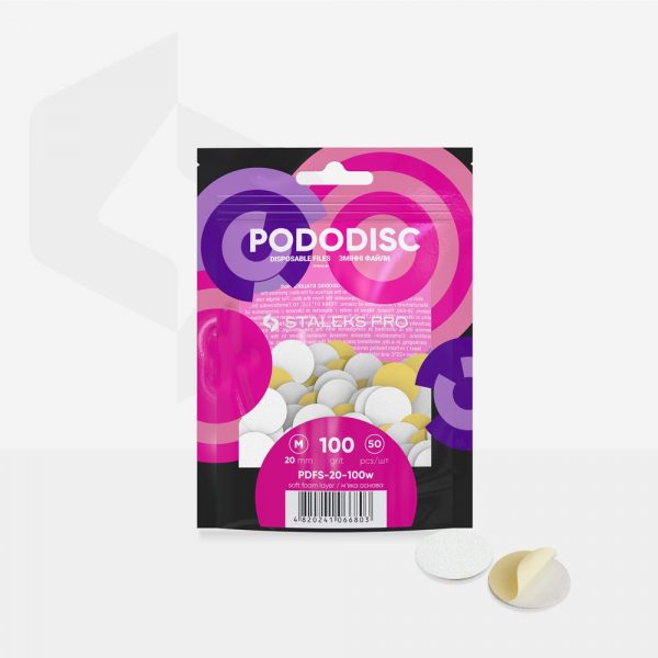 STALEKS Recambios acolchados PODODISC M, grano 100, 50 discos - Imagen 3